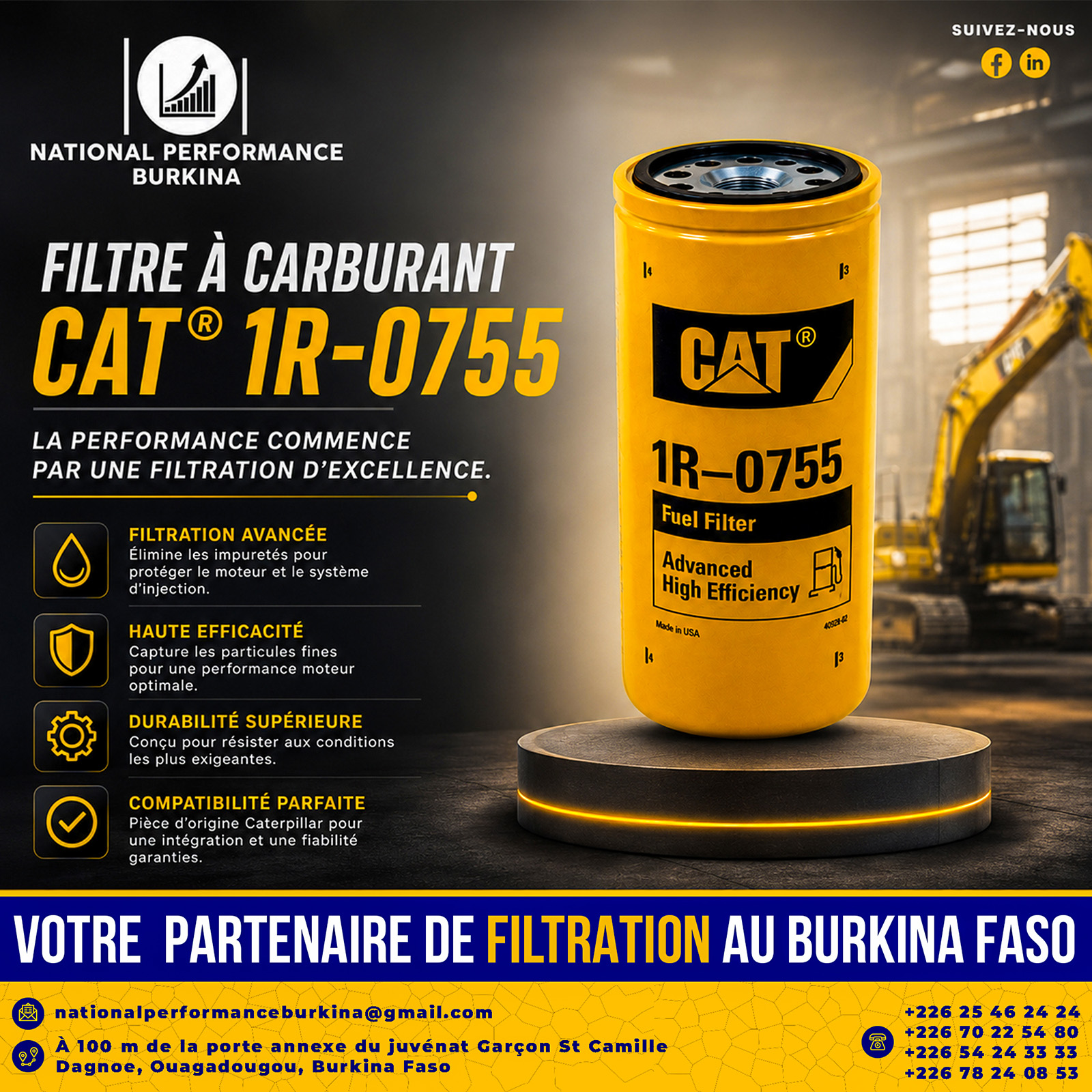 Filtre à carburant CAT 1R-0755