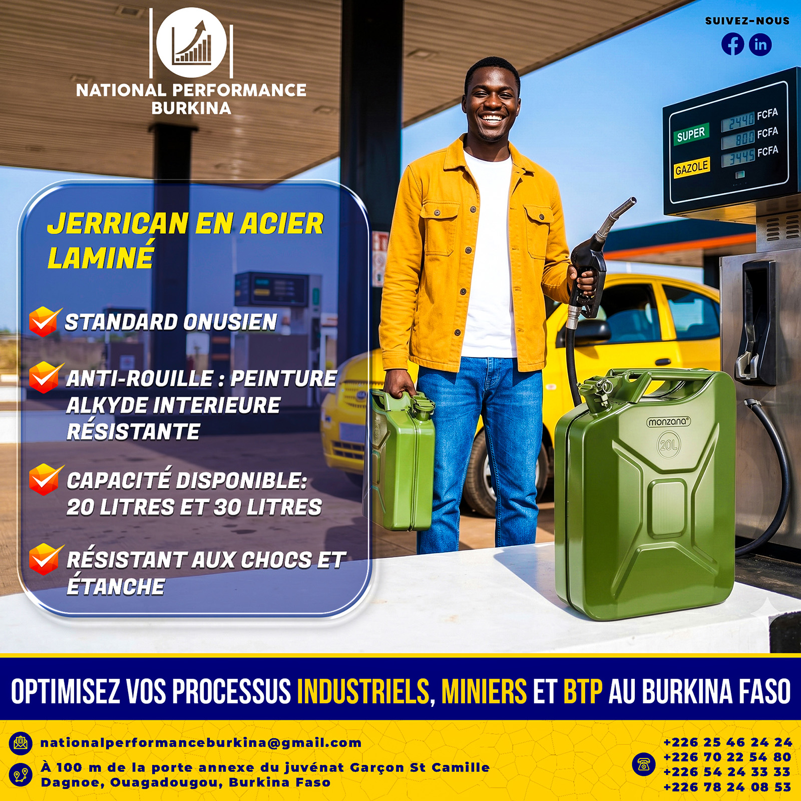 Jerrican en acier laminé — 20 L / 30 L