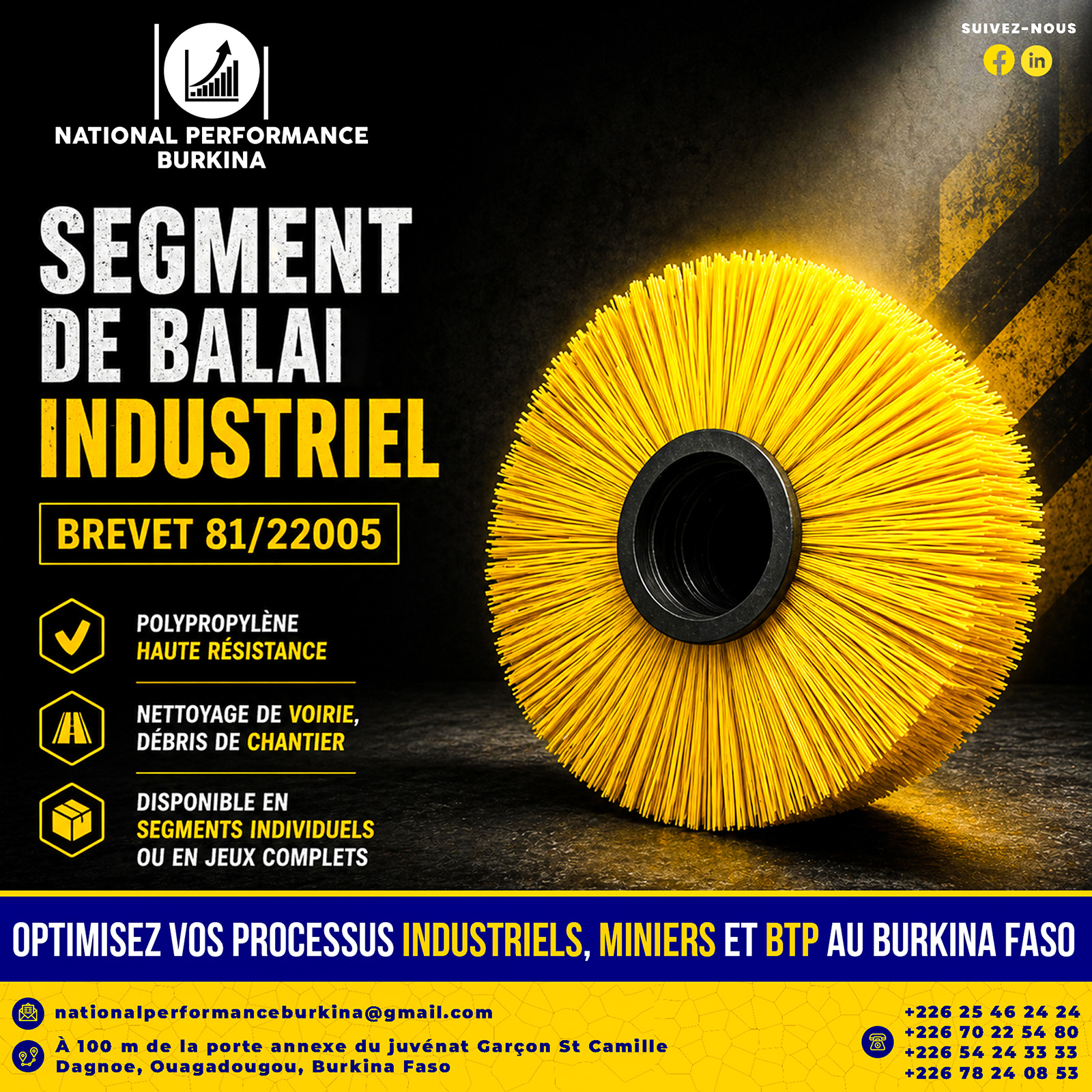 Segment de balai industriel — Brevet 81/22005